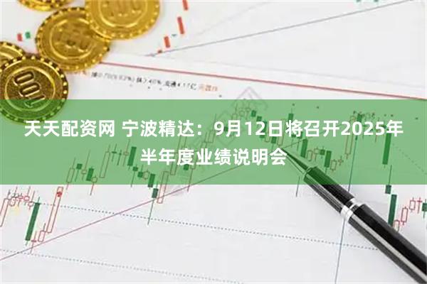 天天配资网 宁波精达：9月12日将召开2025年半年度业绩说明会